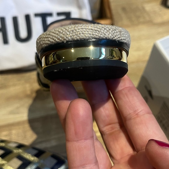 NIB Schultz Rose Nubuck and Fabric Mule - Picture 12 of 15